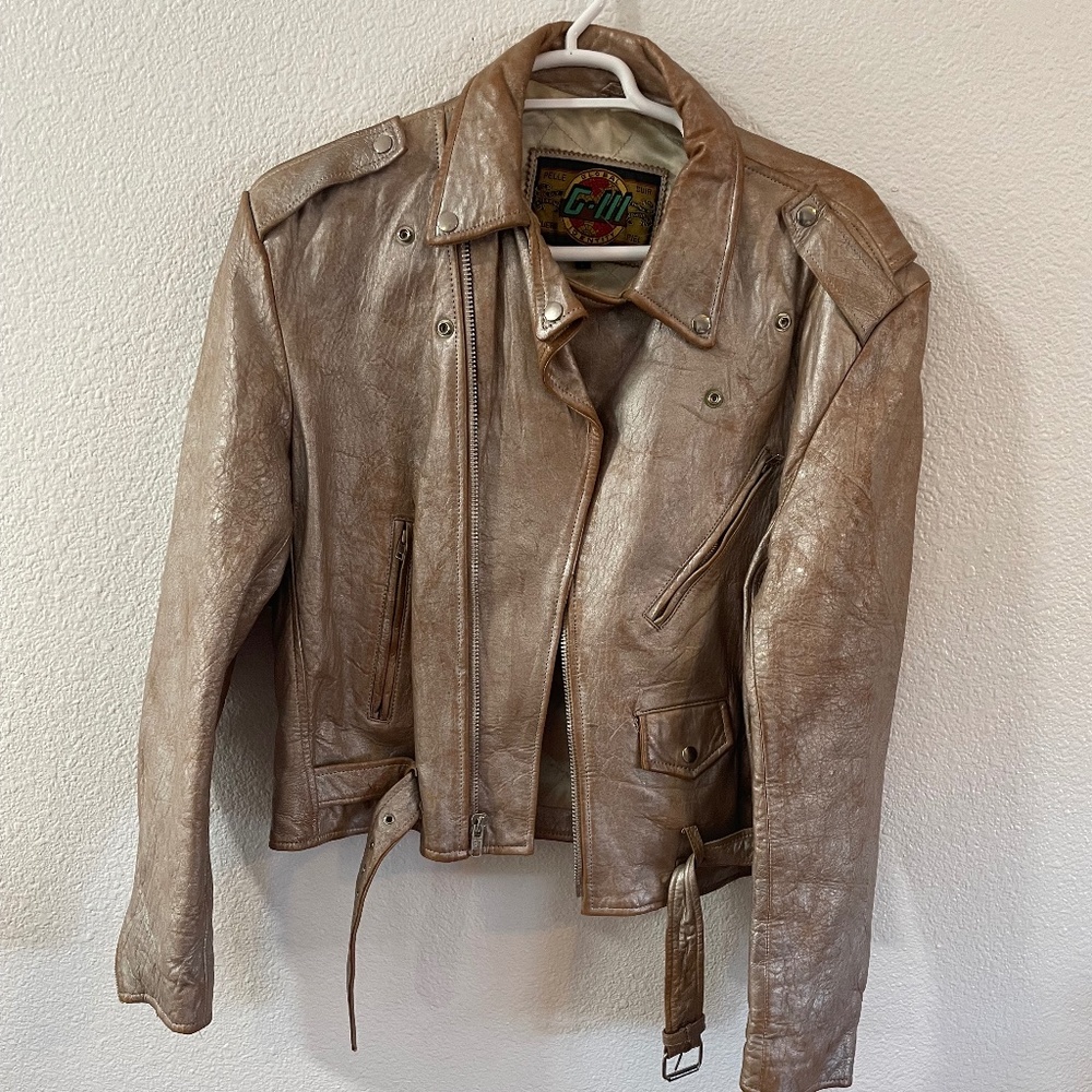 80s G-111 Gold Leather Jacket